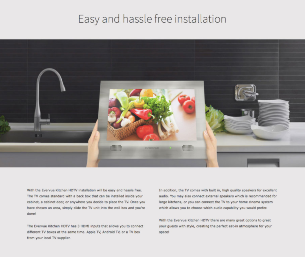 Section explaining the product's easy installation